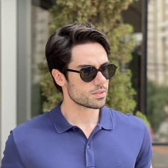 Óculos 2 em 1 Clip-On Masculino Redondo Preto Felipe