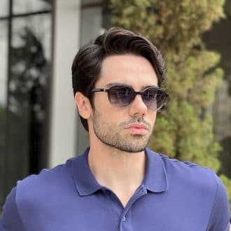 Óculos 2 em 1 Clip-On Masculino Redondo Preto Transparente Felipe