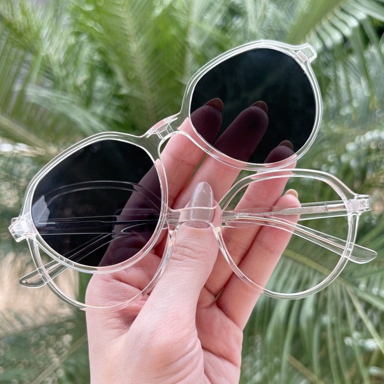 Óculos 2 em 1 Clip-On Redondo Transparente Marcela