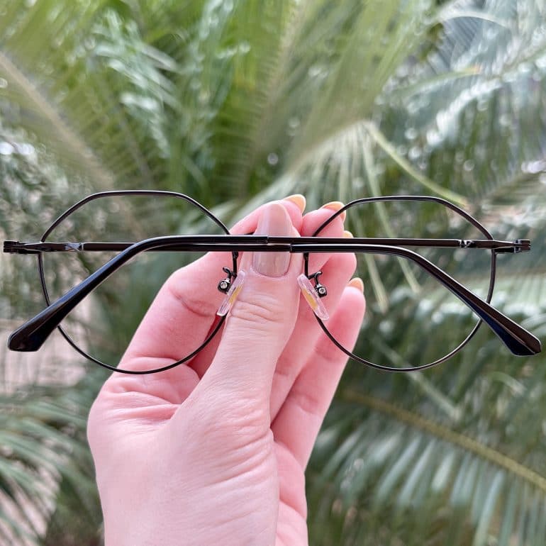 oculos 2 em 1 clip on hexagonal preto maisa