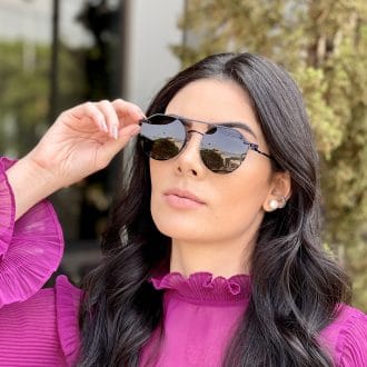 oculos 2 em 1 clip on hexagonal preto maisa