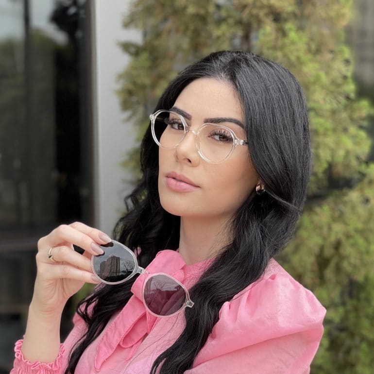 safine com br oculos 2 em 1 clip on redondo transparente marcela