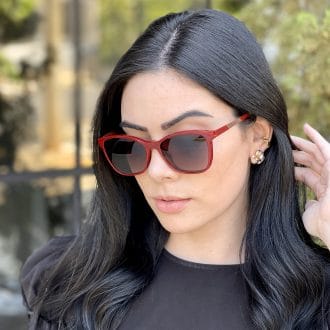 Óculos 2 em 1 Clip-On Gatinho Vermelho Becky