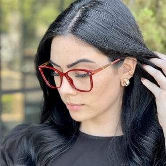 Óculos 2 em 1 Clip-On Gatinho Vermelho Becky