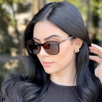 Óculos 2 em 1 Clip-On Gatinho Tartaruga Becky