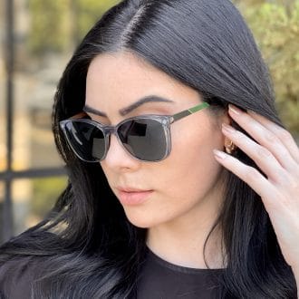 Óculos 2 em 1 Clip-On Gatinho Cinza Becky