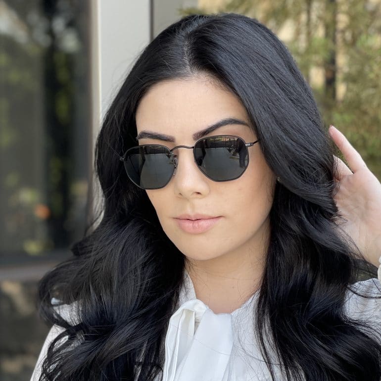 safine com br oculos de sol hexagonal dourado e preto flat 2