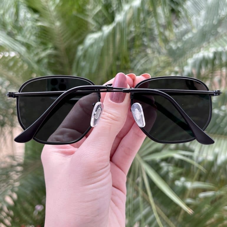 Óculos de Sol Hexagonal Preto Flat