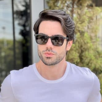Óculos de Sol Masculino Quadrado Preto Fosco Beto