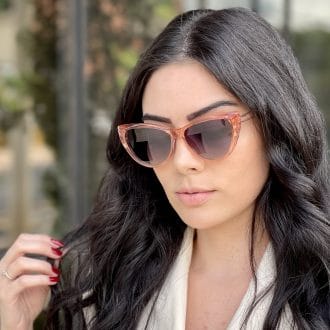 Óculos 2 em 1 Clip-On Gatinho Rosé Transparente May