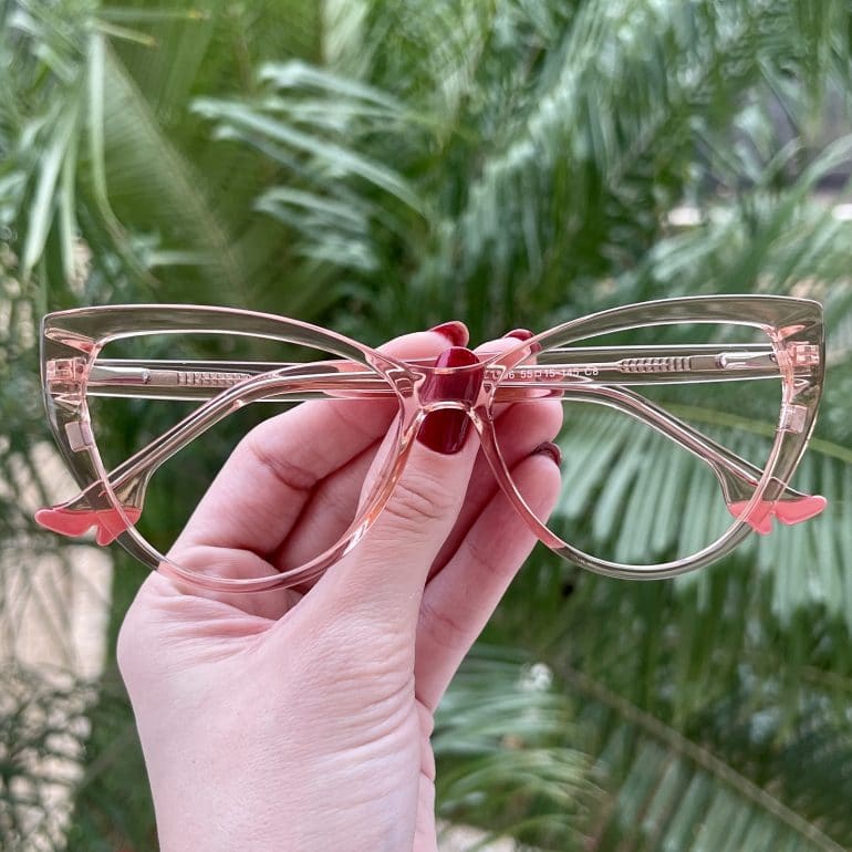 Óculos 2 em 1 Clip-On Gatinho Rosé Transparente May