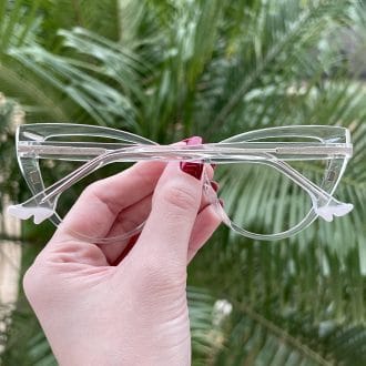Óculos 2 em 1 Clip-On Gatinho Transparente May