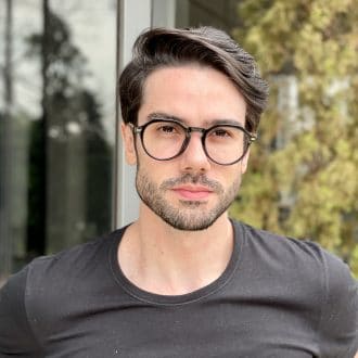 Óculos de Grau Masculino Redondo Preto Noah