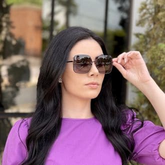 Óculos de Sol Feminino Quadrado Preto Tássia