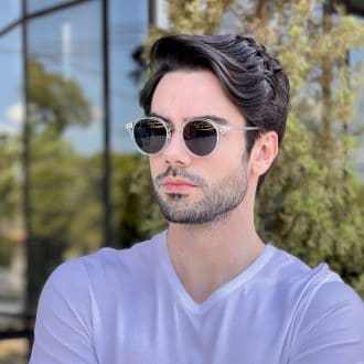 Óculos de Sol Masculino Redondo Transparente Levi