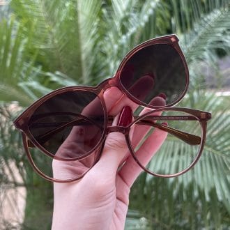 safine com br oculos 2 em 1 clip on gatinho marrom analu