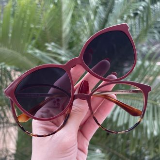 safine com br oculos 2 em 1 clip on gatinho marsala com tartaruga analu 2