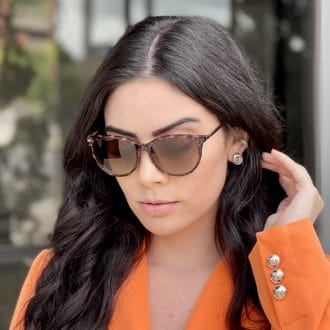 Óculos 2 em 1 Clip-On Gatinho Nude com Tartaruga Ariana