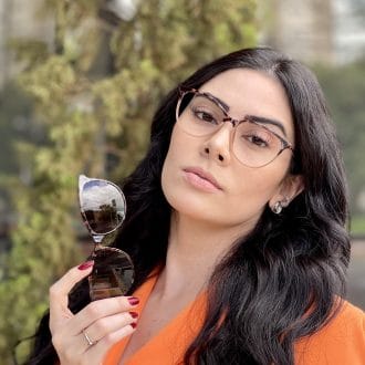 Óculos 2 em 1 Clip-On Gatinho Nude com Tartaruga Ariana