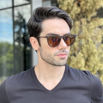 Óculos 2 em 1 Clip-On Masculino Redondo Tartaruga Oscar