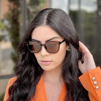 Óculos 2 em 1 Clip-On Acetato Gatinho Marrom Tami 5