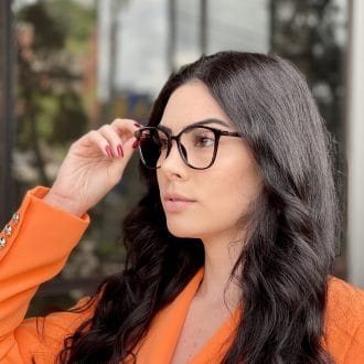 Óculos 2 em 1 Clip-On Acetato Gatinho Marrom Tami 3