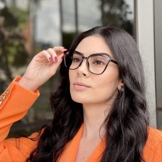 Óculos 2 em 1 Clip-On Acetato Gatinho Marrom Tami 2