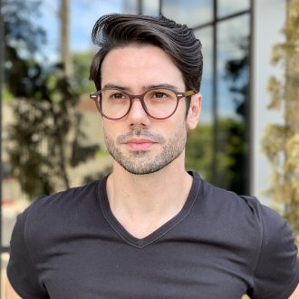 Óculos de Grau Masculino Redondo Marrom Bernardo