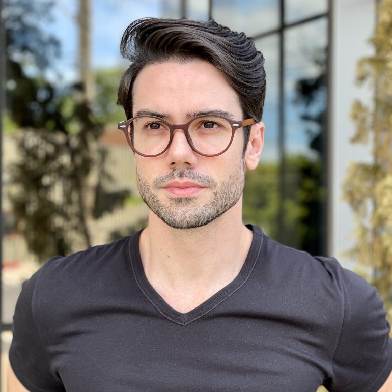 Óculos de Grau Masculino Redondo Marrom Bernardo