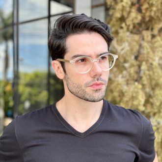 Óculos de Grau Masculino Redondo Transparente Bernardo