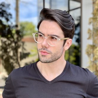Óculos de Grau Masculino Redondo Transparente Bernardo