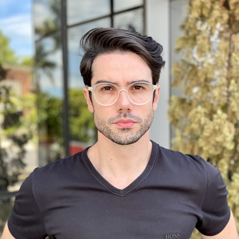Óculos de Grau Masculino Redondo Transparente Bernardo