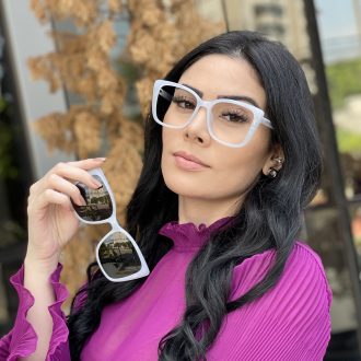Óculos 2 em 1 Clip-On Gatinho Azul Milena