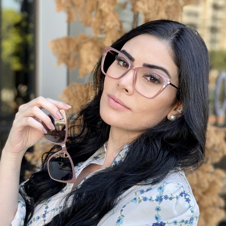 Óculos 2 em 1 Clip-On Gatinho Rosé Stela
