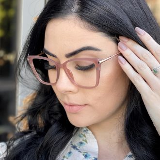 Óculos 2 em 1 Clip-On Gatinho Rosé Stela