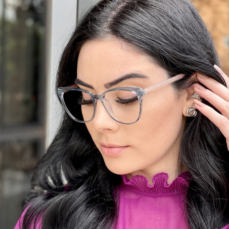 Óculos de Grau Gatinho Azul Micaela