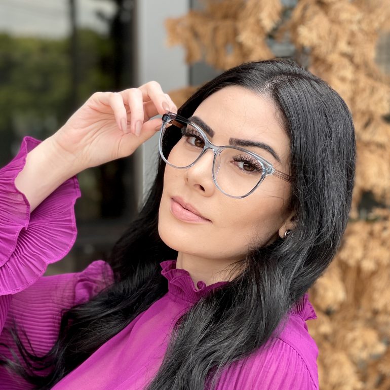 Óculos de Grau Gatinho Azul Micaela