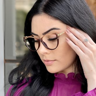 Óculos de Grau Gatinho Marrom Yasmin