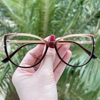 Óculos de Grau Gatinho Marrom Yasmin