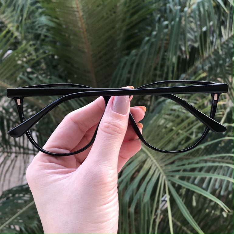 Óculos de Grau Gatinho Preto Aline