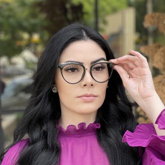 Óculos de Grau Gatinho Preto Olivia