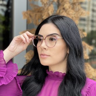 Óculos de Grau Gatinho Rosa Olivia