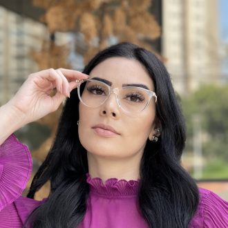 Óculos de Grau Gatinho Transparente Gaia