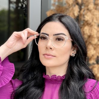 Óculos de Grau Gatinho Transparente Micaela