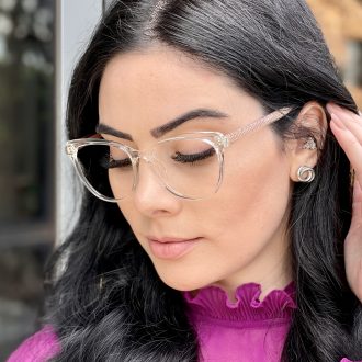 Óculos de Grau Gatinho Transparente Micaela