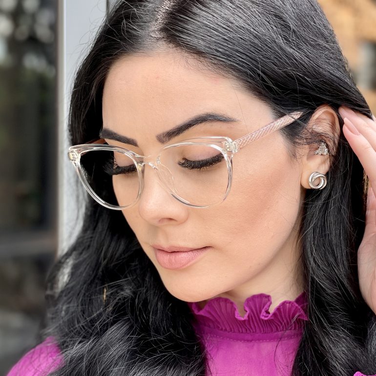 Óculos de Grau Gatinho Transparente Micaela