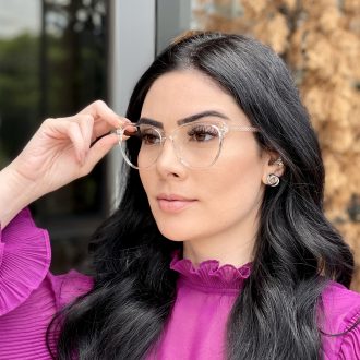 Óculos de Grau Gatinho Transparente Micaela