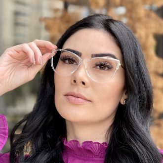 Óculos de Grau Gatinho Transparente Yasmin