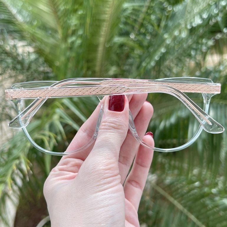 Óculos de Grau Gatinho Verde Transparente Micaela