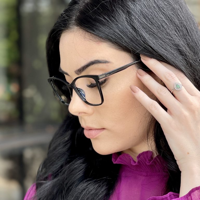 Óculos de Grau Retangular Preto Veronica